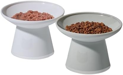 Necoichi BPA-Free Extra-Wide Elevated Cat Food Bowls, 2-Pack (Classic) by NECOICHI