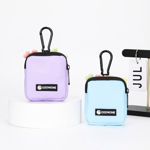 Dog Treat Pouch 2 PCS, Waterproof Small Dog Treat Bag for Leash, Hands Free Puppy Walking Bag with Carabiner, Pet Poop Bag Holder for Pet Puppy Travel or Outdoor Use, Zipper Closure to Avoid Spilling - Image 3