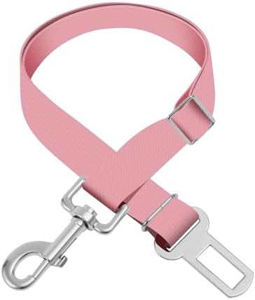 Adjustable pet cat and Dog car seat Belts. The Safety Belt fits Any car, Truck, and SUV, and The Lanyard is Flexible and Adjustable from 20 to 33 inches (Pink) by Unknown