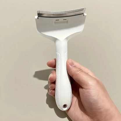 White Small Dog Brush for Shedding, Tight V-Tooth Deshedding Comb with Ergonomic Handle, Deshedding Tool for Tiny Breeds and Cats - Image 2