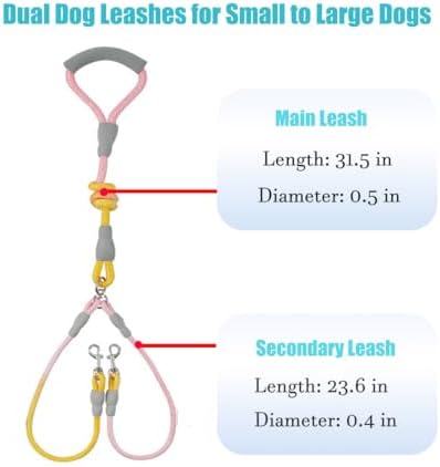 JiangYanus Double Dog Leash for Two Dogs Walking, No Tangle Dual Dog Leash - Image 7