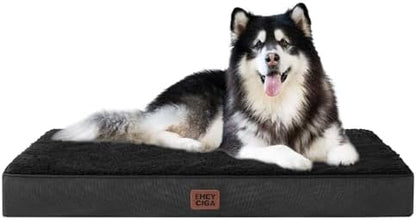 EHEYCIGA Orthopedic Dog Bed Large with Removable Washable Cover, 47IN Black by EHEYCIGA
