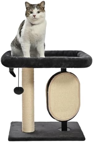 Amazon Basics Single-Platform Cat Tree with Scratching Post and Pad for Indoor Cats, 15.7 x 11.8 x 18.5'', Gray by AmazonBasics