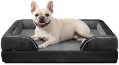 INVENHO Orthopedic Medium Dog Dogs, Egg-Crate Foam Dog Couch with Washable Removable Cover, Waterproof Lining and Nonskid Bottom by INVENHO