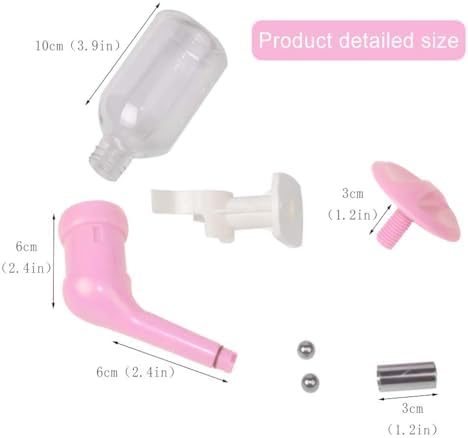 Andiker Dog Water Bottle for Crate, No-drip 350ml Dog Water Dispenser Adjustable and Detachable Installed on the Kennel Cage Water Bottle for Dogs and Puppy Drinking Water (Pink) - Image 2