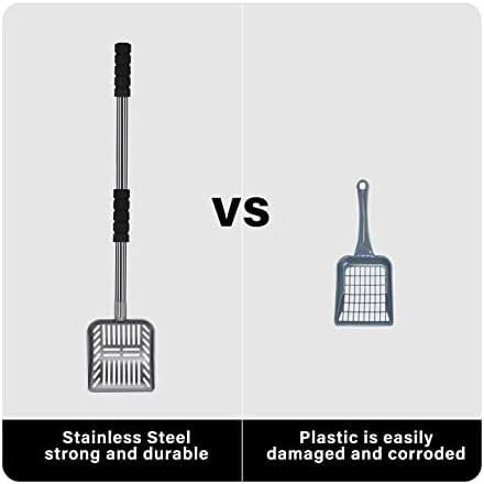 Cat Litter Scoop,Metal Long Handle Kitty Litter Coop Scooper,Heavy Duty Cats Pooper for Litter Box Pet Poop Shovel,Chicken Poop Scooper 32inch - Image 5
