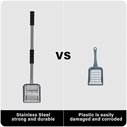 Cat Litter Scoop,Metal Long Handle Kitty Litter Coop Scooper,Heavy Duty Cats Pooper for Litter Box Pet Poop Shovel,Chicken Poop Scooper 32inch - Image 5