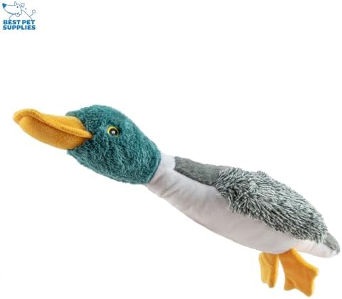 Best Pet Supplies Interactive Squeaky Dog Chew Toy, Ideal Dog Toys for Chewers, Small, Medium & Large Dogs, and Fetch Lovers - Mallard Duck (Gray, Gray, Brown), Small - Image 4