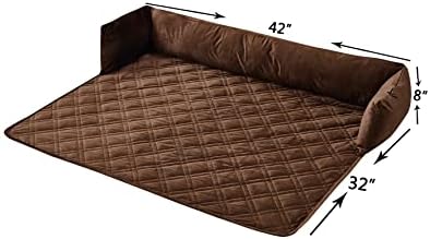 Brilliant Sunshine Chocolate Velvet Dog Sofa Slipcover, Large - Image 2