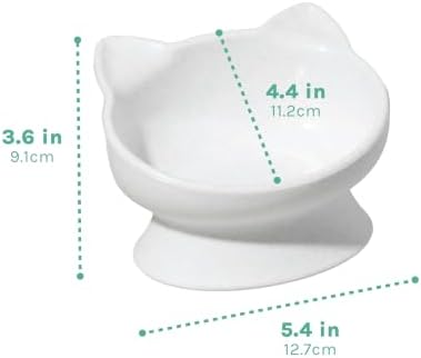 Kitty City Elevated Cat Bowls (Set of 2), Whisker-Friendly Raised Cat Food & Water Dishes, Modern Pedestal Design, Dishwasher Safe, 6.5 oz Each – White & Gray - Image 6
