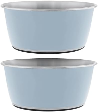 Master Pet Supply Stainless Steel Dog Bowls Set of 2 - Glacier Blue - 32 Oz by MasterPetSupply