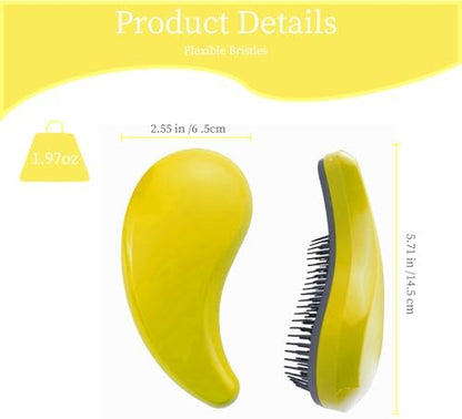 Comma-Shaped Small Dog Brush, Puppy Essentials (Yellow) - Image 2