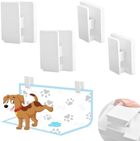 CAPHONT 4 Pcs Dog Pee Pad Holder Cilps for Indoor Potty Training White by CAPHONT