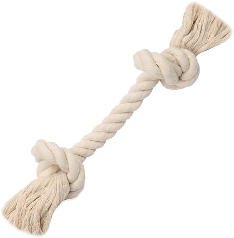 Barida Pet Supplies 100% Natural Cotton Rope Dog Toys, Premium White Cotton Dog Chew Toys, Puppy Chew Ropes for Teething, Tough Ropes for Puppy, Small and Medium Dogs by Barida