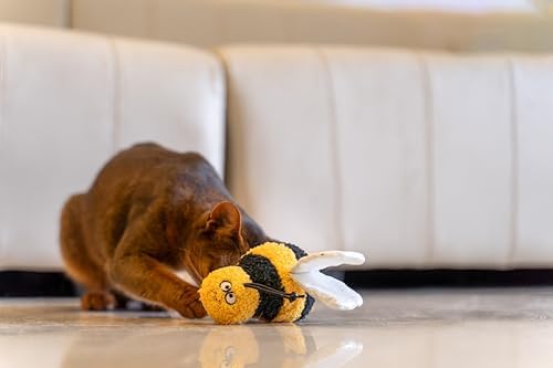 Interactive Catnip Cat Plush Toy, Insect Theme, 5'', for All Breed Size Cats (Bee) - Image 4