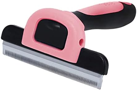 SunGrow Dog and Cat Deshedding Brush, Minimizes Shedding, Enhances Coat Health, Gentle on Skin, Suitable for Rabbits & Ferrets, 4" Steel Blade by SunGrow