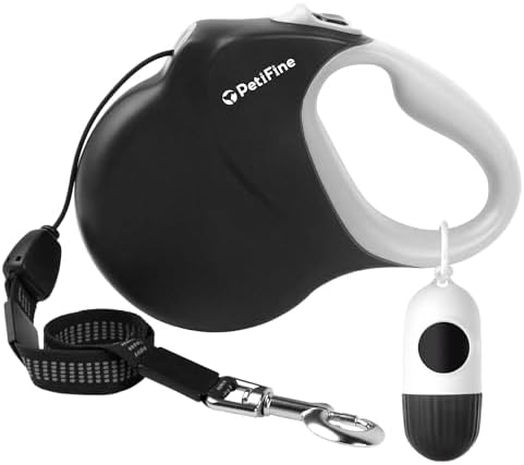 PetiFine 30FT Retractable Dog Leash with Poop Dispenser for Large Dogs 50kg by PetiFine