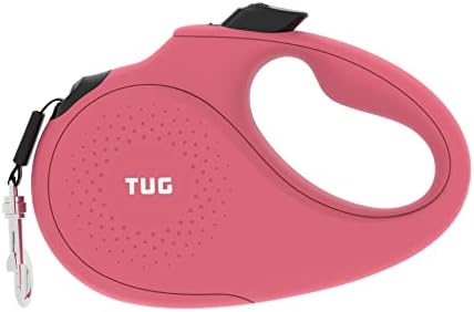 TUG Monochrome 360° Tangle-Free Retractable Dog Leash | 16 ft Strong Nylon Tape (Small, Pink) by TUG