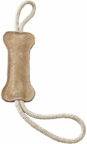 Ethical Pets 2 Pack of Dura-Fused Leather Bone Dog Tug Toys, 18-Inch