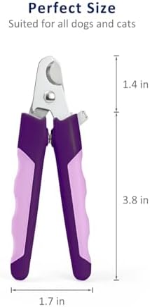 WePet Pet Nail Clippers U07.3, Professional Claw Trimmer, Scissor for Cats, Dogs, Puppies, Kittens, Hamsters, Rabbits and Small Animals, Sharp, Safe, M, Pink/Purple - Image 3