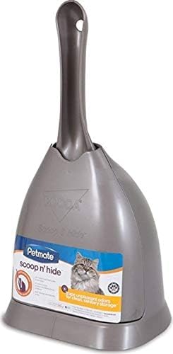 Petmate Scoop N' Hide Cat Litter Scoop with Discreet Holder, Brushed Nickel by Petmate