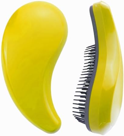 Comma-Shaped Small Dog Brush, Puppy Essentials (Yellow) by PetJoyHaven