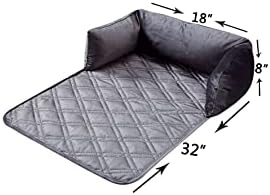 Brilliant Sunshine Grey Velvet Dog Sofa Slipcover, Small - Image 3
