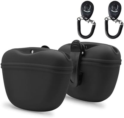 AUDWUD Silicone Dog Treat Pouch with Clicker Magnetic Closure Secure Clip by AUDWUD