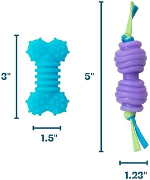 Chew Dog Toys for Teething Puppies & Small Dogs up to 15 lbs, Multi-Texture Dental Support, Bounces & Floats, Moderate Chewers, 2-Pack, 5" - Image 6