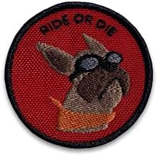 K9 Sport Sack Hook and Loop Dog Patch for Dog Carrier Backpack (Ride or Die - Red) by K9SportSack