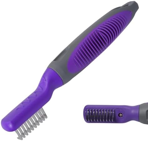 Hertzko Cat and Dog Dematting Tools Single Sided Dog and Cat Dematting Comb - for All Pets - Effortlessly Removes Tangles, Mats, and Loose Fur - Safe, Easy Grooming for Cats and Dog - Large by Hertzko