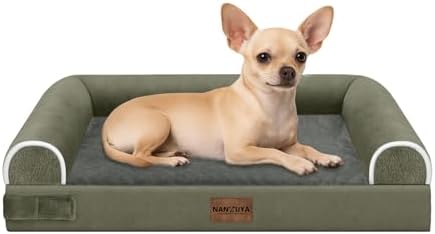 NANUYA Orthopedic Dog Bed for Small Dogs, 24 x 16 Inch, Dark Green by Nanuya