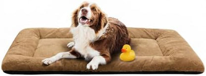 Dog Crate Pad Washable Dog Bed for Crate Large Cozy Mat 48-Inch Camel by VERZEY