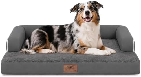 MEKIY Orthopedic Washable Dog Bed with Bolster for Large Sized Dogs by Mekiy