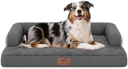 MEKIY Orthopedic Washable Dog Bed with Bolster for Large Sized Dogs by Mekiy