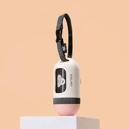 SVD.PET Dog Poop Bag Dispenser, Retractable Poop Bag Holder, White/Pink - Image 6