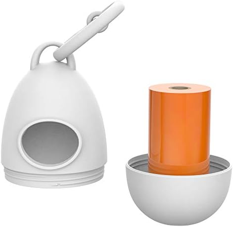 TUG 360° Tangle-Free Retractable Dog Leash with Waste Bag Dispenser (Medium, White/Orange)