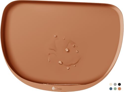 DownyPaws Cat Food Mat,Silicone Waterproof Feeding Mat, 18"×12.5", Coral by DownyPaws