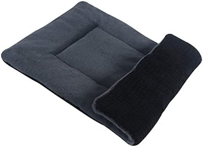 Reversible Dog Bed Mat with Plush and Corn Velvet,Soft Warm Pet Cushion, Dual Purpose Washable Sleeping Mattress Bed for Small Medium Large Dog and Cat XB004 (24"x18", Dark Grey) by Vetasac