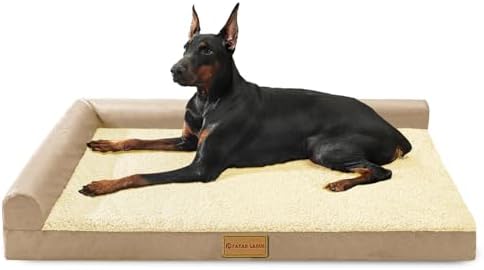 Patas Lague Orthopedic Large Dog Bed Washable Pet Sofa Bed 42''X28''Beige by PatasLague