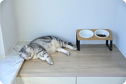 AYADA Elevated Cat Bowls Height Adjustable with Stand (Ceramic) - Image 4