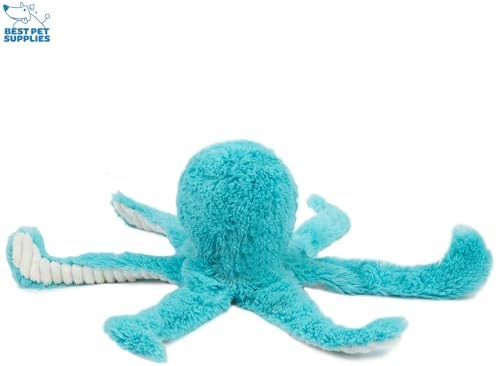 Best Pet Supplies Interactive Squeaky Dog Chew Toy, Ideal Dog Toys for Chewers, Small, Medium & Large Dogs, and Fetch Lovers - Octomutant (Turquoise), Large - Image 2