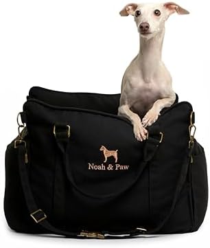 NOAH & PAW Small Dog Car Seat for Small Medium Pets with Harness Clip, 4X Safety Feature, Washable, Waterproof Dog Seat for Car, Orthopedic Foam Wrapped with Plush, Canvas Material by NoahPaw