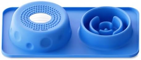 Silicone 2-in-1 Dog Slow Feeder & Lick Bowl Station, Azure Blue by Unknown
