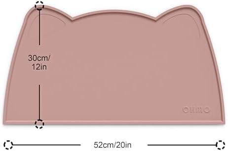 OHMO Cat Food Mat, Silicone Pet Feeding Mat, 20x12, Rose - Image 2