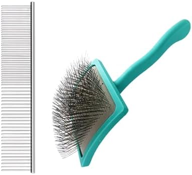 Extra Long Pin Dog Grooming Brush Haired Dogs & Pet Comb Value Kit,Dog Brushes for Goldendoodle, Labradoodle, Poodles - Pet Hair Brush for Medium & Long Haired Dogs-31mm pins by DSKRUI