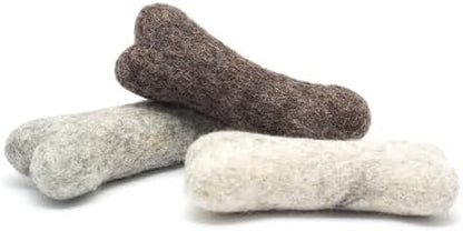 Glaciart One Felted Wool Dog Chew Bone Mini (3 Pcs)| Durable Dog Chew Toy, for Teething & Teeth Cleaning | Fetch Games & for Anxiety/Boredom | Great for Small Puppy - Image 6