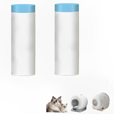 Cat Litter Box Liners with Drawstring – Li-Robot Waste Bags Heavy Duty, Extra Thick Trash Bags for Automatic Cat Litter Boxes (30 Count) – Compatible with MW-SC01/SC02 & MW-LR01, PetCove by KOOYORK_US