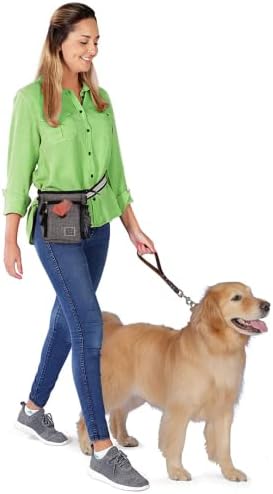 Mobile Dog Gear Dog Walking Fanny Pack (6"x7", Heathered Gray) - Dog Training Treat Pouch with Poop Bag Dispenser & Bags, Reflective Wrist Straps, Adjustable Shoulder Strap, Flashlight, Bottle Pocket - Image 4
