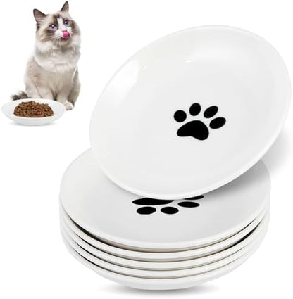 6 Pack Cat Food Bowl, Ceramic Cat Bowls, Anti Whisker Fatigue Cats Bowl Set by Unknown